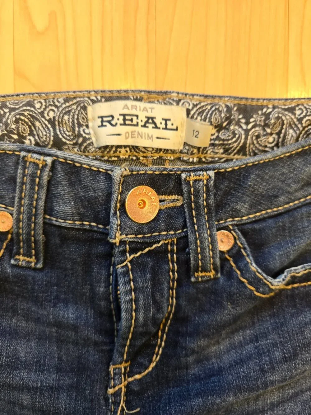 Ariat Girls Bootcut Jeans Size 12 Western Cowboy Denim